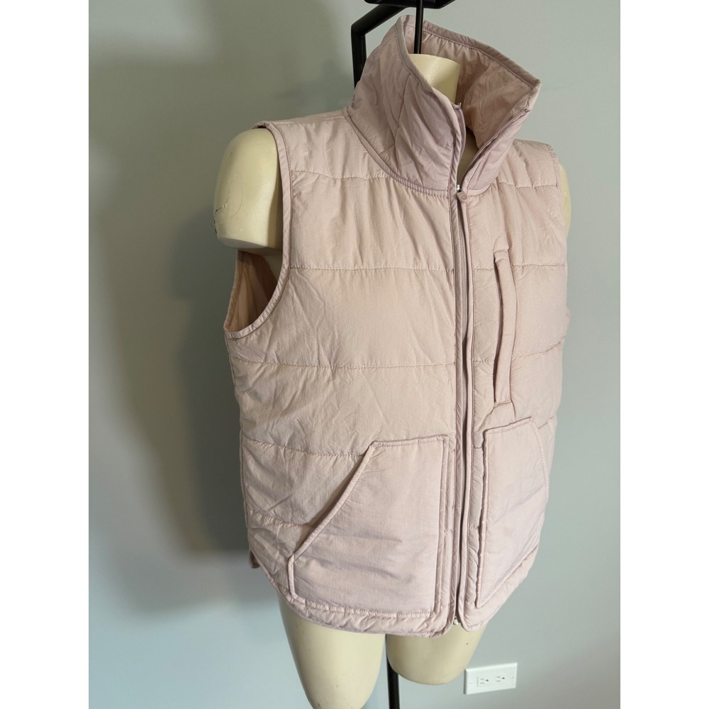 Zella Womens Puffer Vest Blush Pink Quilted Full Zip Sleeveless Jacket Medium - Picture 5 of 6